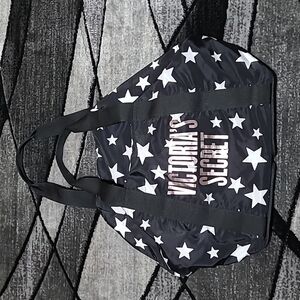 VICTORIA SECRET  RoseGold Logo Star Design Fold-away Duffle Bag